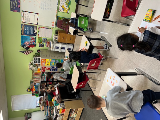 Kindergarten class playing outside